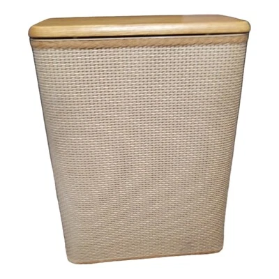 Cesta de mimbre tejida Mid Century Redmon para ropa de lavandería madera 25,5" X 18,5" Foto 1 de 4