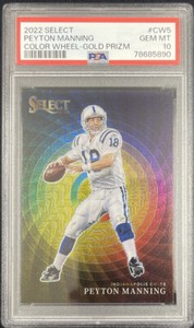 2022 PANINI SELECT PEYTON MANNING GOLD COLOR WHEEL SSP /10 COLTS PSA 10