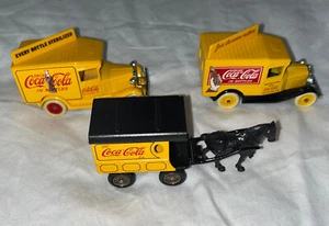 3 Different  2 Lledo Days Gone Coca-Cola Yellow Trucks & 1 Horse And Buggy 315 - Picture 1 of 15