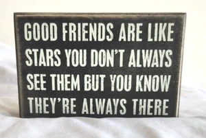 Primitives by Kathy Box Sign Good Friends Are Like Stars 6" x 4" Chalkboard - Picture 1 of 8