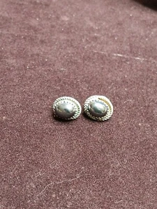925 Hematite Signed N H Earrings Sterling Silver Vintage - Picture 1 of 6