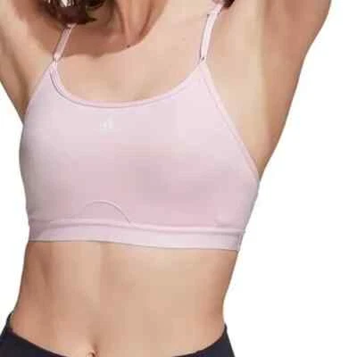 Sutiã acolchoado Adidas Aeroreact Training suporte leve - ROSA tamanho MDD NOVO COM ETIQUETAS - Imagem 1 de 2
