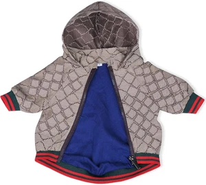 Dog Hoodie Classic Designer Puppy Coat Luxury Zipper \Clothing for Small Dogs M - Picture 1 of 12