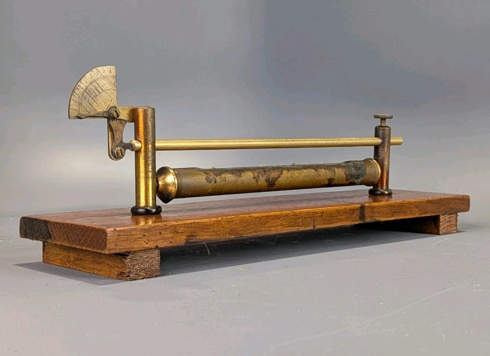 Antiguo Instrumento Científico Latón Pirómetro Dilatómetro Física Demostración Foto 1 de 4