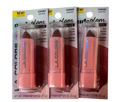 LA Colors Nude Glam Lipstick Passion C68989 New Sealed Lot Of 3 - Image 1 of 2