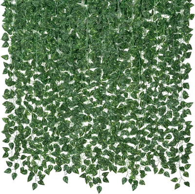14 Pack 98Ft Artificial Ivy Garland, Fake Vines UV Resistant Greenery Leaves Fak - Image 1 of 4