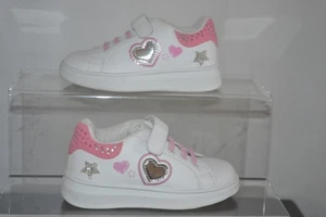 Alesya girls white pink silver trainers UK size 9 - Imagen 1 de 8