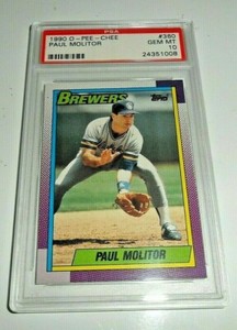 RARE 1990 OPC #360 PAUL MOLITOR Milwaukee Brewers HOF GEM MINT PSA 10 LOW POP