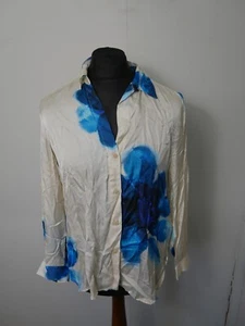 Damen Zara Blumen Shirt Größe L Knopfmanschette Top Zustand (T389) - Bild 1 von 7