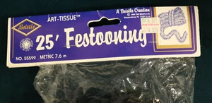 Beistle Black HALLOWEEN Festooning Garland-1 Pc 25 ft art-tissue tm 555599 NOS - Picture 1 of 5