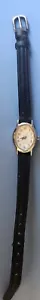Geneva 610 Watch Black Leather Band Oval Case White Dial Works Great new battery - Picture 1 of 4