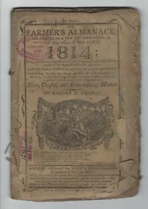 Antique 1814 FARMER'S ALMANACK - Robert B. Thomas Boston Mass West + Richardson - Picture 1 of 2