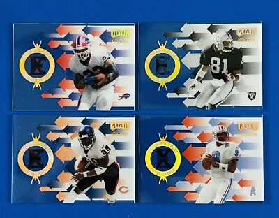 (4)  1998 Playoff Momentum SSD Endzone X-Press Acetate Gold Foil Insert Cards - Image 1 of 2
