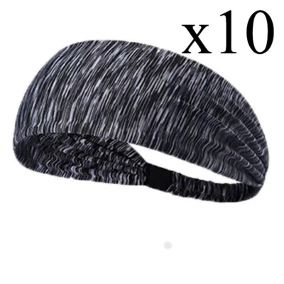 10 x Sports обруч против пота группы работает йога эластичной головы мужчин женщин серый - Изображение 1 из 4