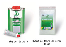 BOLL - Resine polyester 1 kilo + catalyseur + fibre de verre tissé, auto
