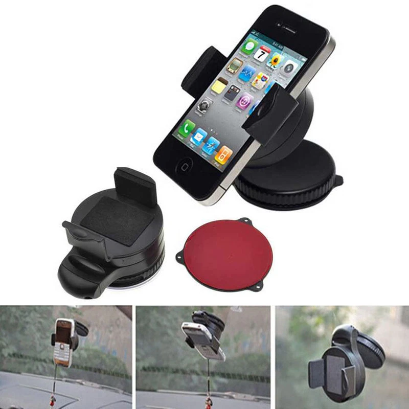 360 Rotating In Car Mobile Phone Mount Holder Dashboard Windshield Bracket Stand - Image 1 of 4