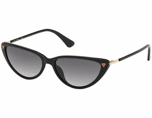 BRAND NEW AUTHENTIC Guess 7656-5601B Shiny Black Sunglasses FREE SHIPPING - Picture 1 of 3