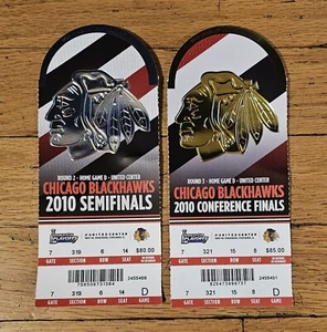 2010 Chicago Blackhawks Stanely Cup Finals Ticket Stub Bundle Lot Of 2 Full Tix - Picture 1 of 2