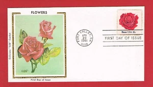 1876-1879 (4) Colorano FDC Covers Flowers: Rose Camellia Dahlia Lily GET4PAYFOR3 - Picture 1 of 4