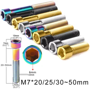 Titanium Alloy Screws Hexagon Socket Head With Cylindrical Head M7*20/25/30~50mm - Picture 1 of 6