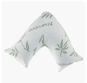 Orthopedic Hollow Fiber Aloe vera Bamboo V Shaped Pillow Head Neck Back {1,2} - Picture 1 of 4