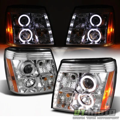 Faros proyectores LED dobles halo cromados para Cadillac Escalade 2002-2003 Foto 1 de 4
