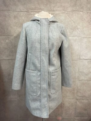 Casaco feminino Nine West cinza lã manga longa com capuz encaixe frontal tamanho G - Imagem 1 de 4