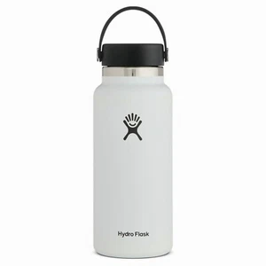 White 2023 Hydro Flask 32oz Water Bottle Wide Mouth Flex Cap Insulated Stainless - Picture 1 of 2