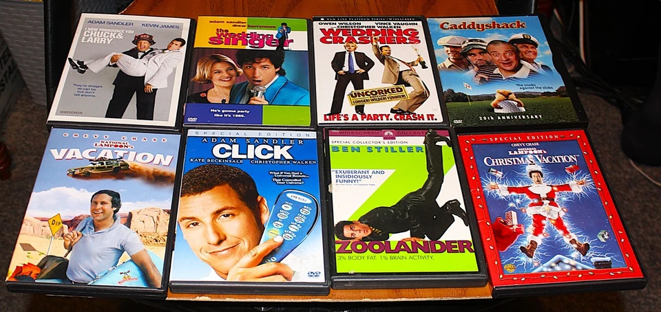 DVD LOT OF 8 MOVIES: INCLUDES COMEDY LOT: SEE TITLES BELOW: INSPECTED Foto 1 de 1