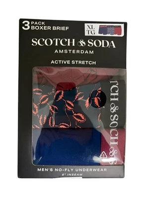 Scotch & Soda Amsterdam 3 Pack 6” Active Stretch Boxer Briefs Size XL - Image 1 of 3