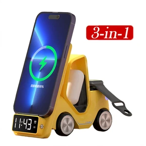 Stazione di ricarica sveglia caricabatterie wireless 4 in 1 per iPhone/iWatch/Airpods - Foto 1 di 17