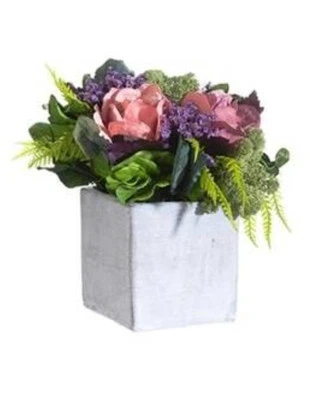 Arreglo de rosa preservada, musgo, eucalipto 8,25" Foto 1 de 3