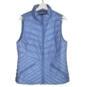 Talbots Full Zip Down Puffer Quilted Outdoor Vest Jacket Light Blue Women's M - Picture 1 of 6