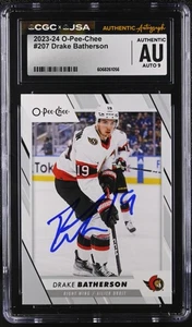 Carta O-Pee-Chee firmata Drake Batherson 2023-24 #207 OPC CGC AU JSA 9 Auto - Foto 1 di 2