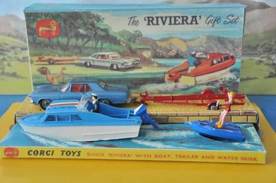 Corgi Toys Gift Set GS31 Buick Riviera with Boat, Trailer and in top  reprobox - Bild 1 von 4