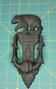 Bear Cast Iron Door Knocker Home Garden Rustic Cabin Decor 7" - Picture 1 of 6