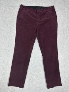 Pantalones Express Para Hombre 32x30 Borgoña Pana Calce Ajustado Informal Vestido Pantalones Trabajo - Imagen 1 de 9
