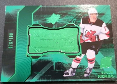 2023-24 SPx Simon Nemec Finite Rookies Green RC #144/199 Devils - Image 1 of 2
