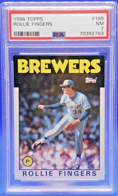 1988 Topps Rollie Fingers #185 Milwaukee Brewers PSA 7 NM - Image 1 of 2
