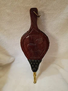 Chimenea American Bald Eagle latón cuero madera tallada a mano vintage fuelle a mano - Imagen 1 de 23