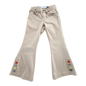 Vintage GAP Kids Western Boot Cut Jeans Brown Size 5 Reg Cotton Stretch Y2K Girl - Picture 1 of 11