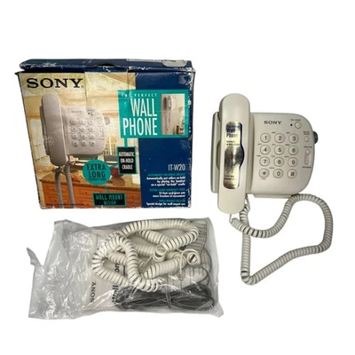 Teléfono de pared Sony IT-W20 con números grandes altavoz marcación rápida ajustes preestablecidos desenredador Foto 1 de 4