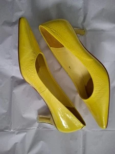 VANELi Women Yellow High Heels US 7 Shoes Bright Thin Heel 2" - Picture 1 of 9