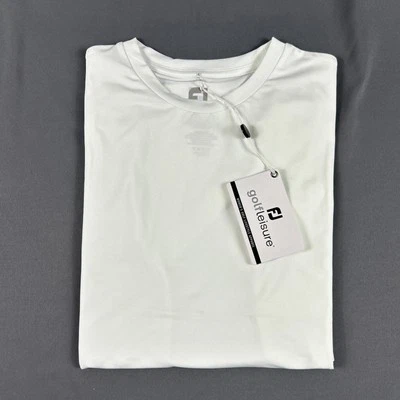 Camisa FootJoy para mujer cuello redondo rendimiento pequeña blanca poliéster nueva con etiquetas precio de venta sugerido por el fabricante 68 USD Foto 1 de 4