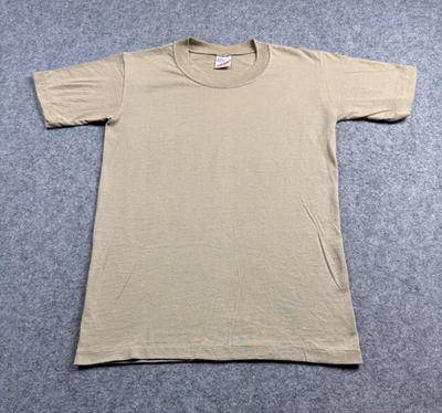 Camisa interior vintage beige arena pequeña puntada única hecha en EE. UU. DUKE ARMY Foto 1 de 4