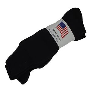 USA Made Military Forces Cushion Sole Sock 3 pack, Black