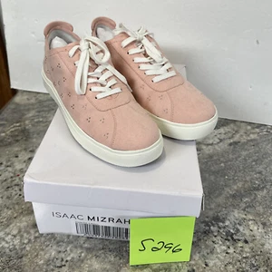ISAAC MIZRAHI Women Lace Up Fashion Sneakers Faux Suede Pink Crystal 8M - Picture 1 of 20