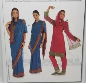 Burda Traditional Indian Sari Outfit w/ Tunic, Pants, & Shawl Sewing Pattern - Picture 1 of 3