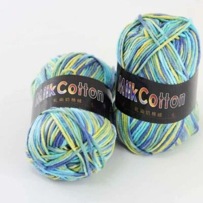 AIPYARN 2Ballsx50gr Cotton DK Baby Crochet Yarn Hand-dyed Wool Socks Knitting 17 - Image 1 of 4