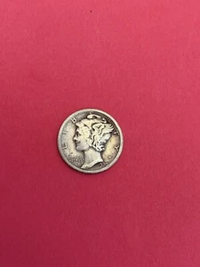 1920s Mercury Silver Dime Fine+, Original Surfaces , Golden Toning - Picture 1 of 2